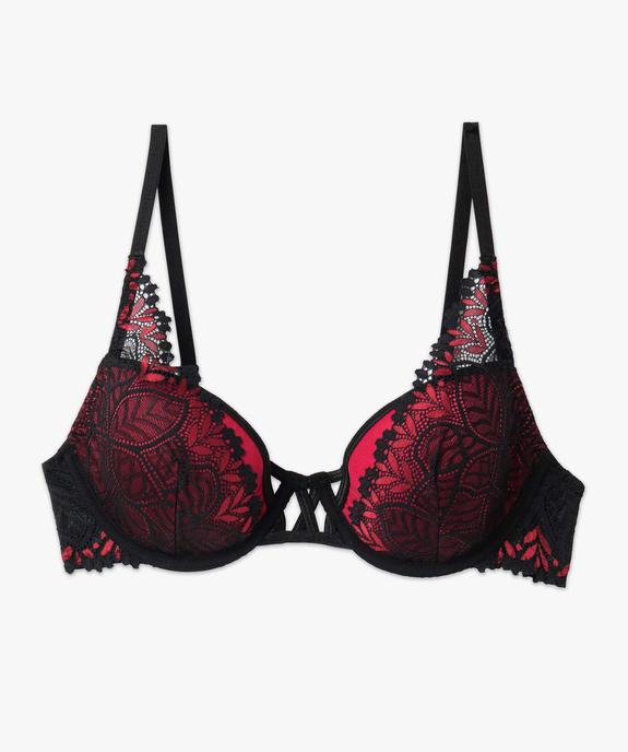 Soutien-gorge corbeille en matière satinée et dentelle vue4 - GEMO(HOMWR FEM) - GEMO