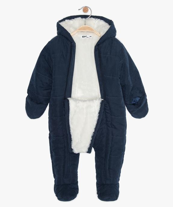 Combinaison pilote bébé garçon avec capuche et moufles  vue2 - GEMO 4G BEBE - GEMO