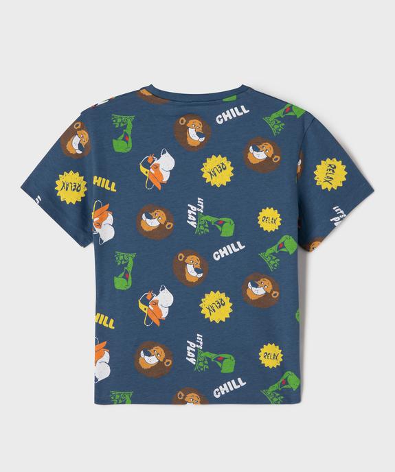 Tee-shirt manches courtes en jersey de coton imprimé garçon vue3 - GEMO 4G GARCON - GEMO