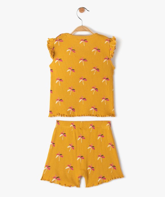 Pyjama bébé fille 2 pièces en maille côtelée vue3 - GEMO(BB COUCHE) - GEMO