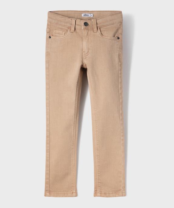 Pantalon slim 5 poches en coton extensible au coloris unique garçon vue1 - GEMO (ENFANT) - GEMO