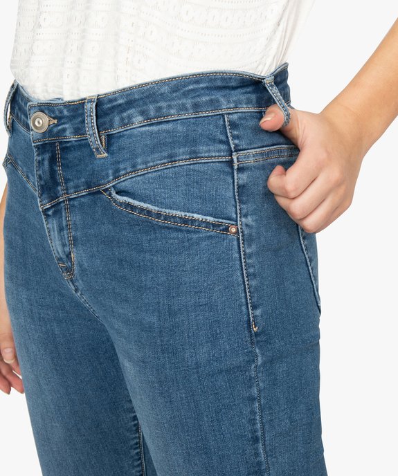 Jean femme coupe slim taille haute en coton stretch vue2 - FOLLOW ME - GEMO