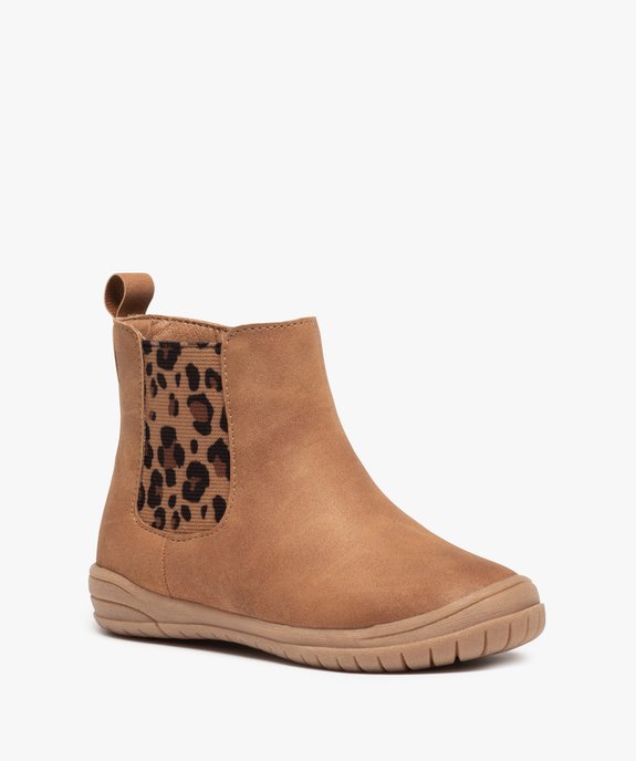 Boots fille style chelsea détails imitation léopard vue2 - GEMO (ENFANT) - GEMO