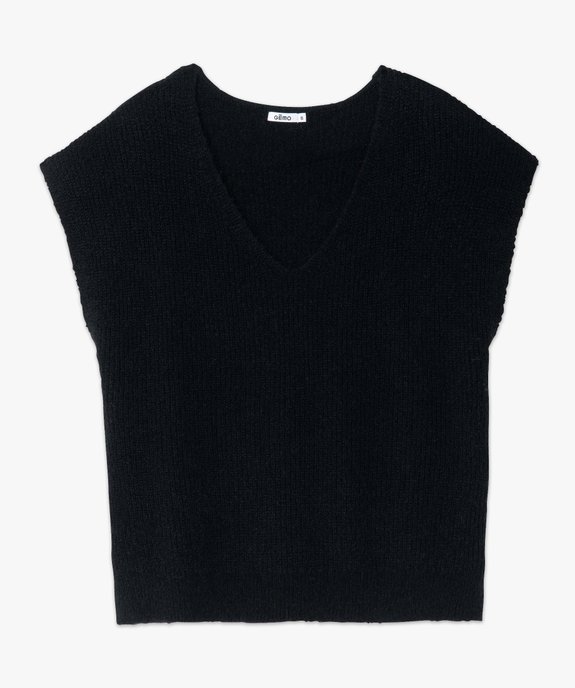 Pull femme sans manches avec col V vue4 - GEMO(FEMME PAP) - GEMO