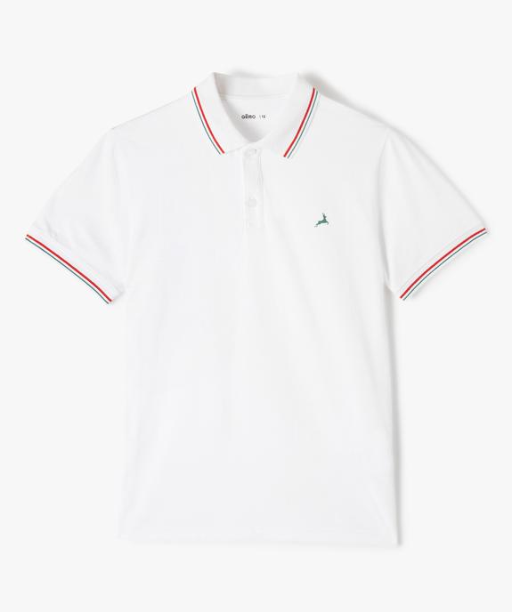 Polo garçon à manches courtes avec finitions fantaisie vue1 - GEMO (JUNIOR) - GEMO