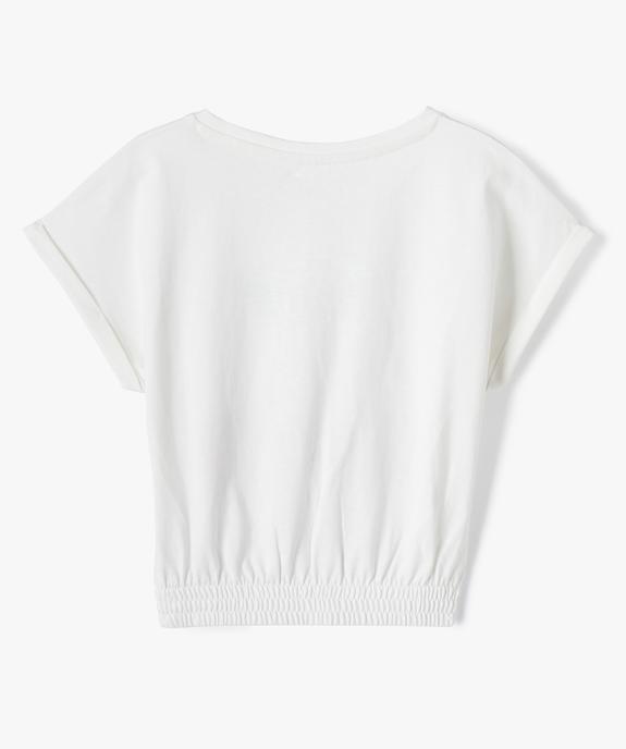 Tee-shirt fille à manches courtes avec motif en sequins brodés vue3 - GEMO (ENFANT) - GEMO
