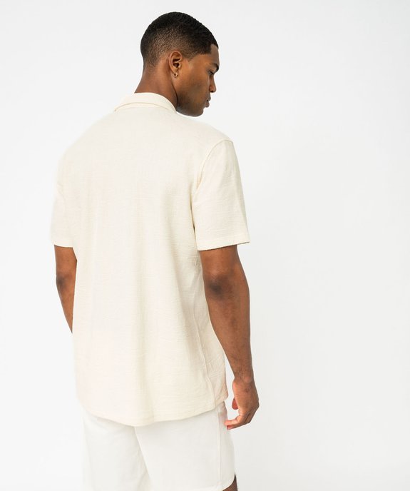 Chemise manches courtes en maille texturée et col cubain homme vue3 - GEMO (HOMME) - GEMO