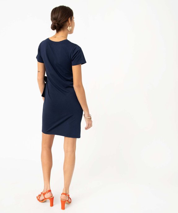 Robe tee-shirt femme avec noeud à la taille vue3 - GEMO(FEMME PAP) - GEMO