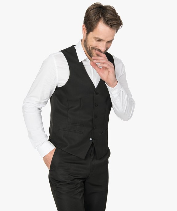 Gilet de costume homme fermeture 5 boutons vue1 - GEMO (HOMME) - GEMO