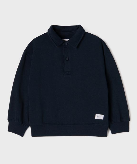 Sweat avec col polo garçon vue1 - GEMO 4G GARCON - GEMO