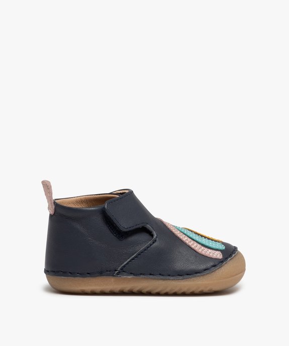 Chaussures de parc bébé fille dessus cuir arc-en-ciel vue1 - GEMO(BEBE DEBT) - GEMO