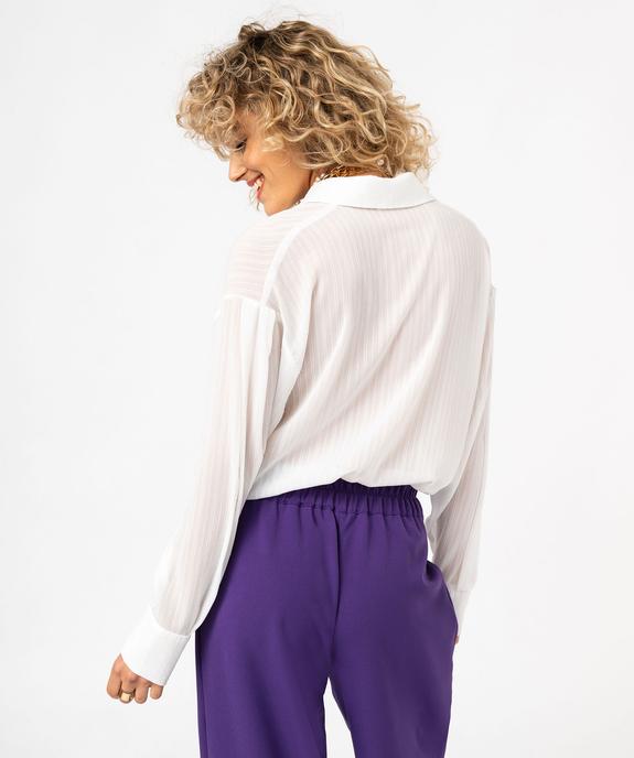 Chemise courte en voile transparent femme vue3 - GEMO(FEMME PAP) - GEMO