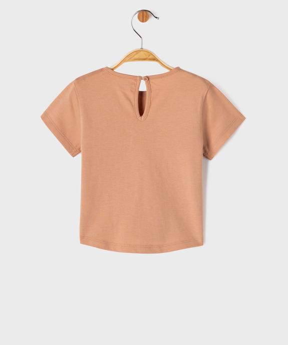 Tee-shirt manches courtes avec poche fantaisie bébé fille vue3 - GEMO 4G BEBE - GEMO