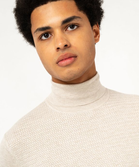 Pull à col roulé en maille fine homme vue6 - GEMO 4G HOMME - GEMO
