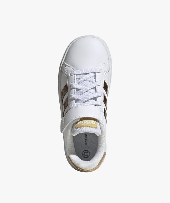Baskets à scratch fille avec bandes contrastantes - Adidas Grand Court vue5 - ADIDAS - GEMO