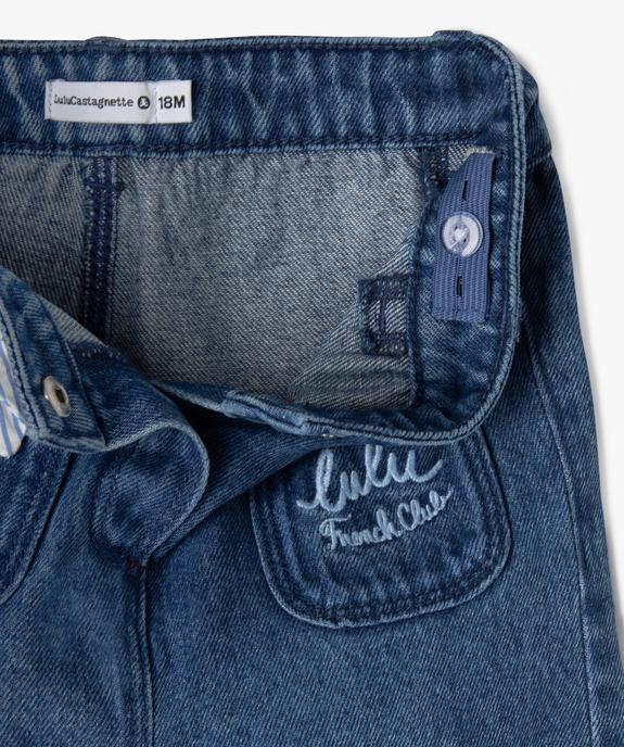 Jean large avec noeud à la taille bébé fille - LuluCastagnette vue3 - LULUCASTAGNETTE - GEMO