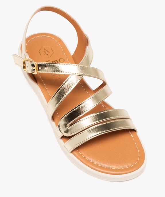 Sandales femme plates à brides métallisées  vue6 - GEMO (CASUAL) - GEMO