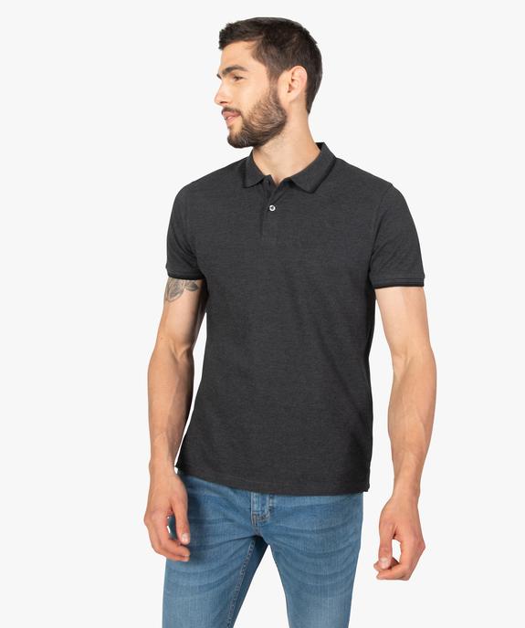 Polo homme à manches courtes à liseré contrastant vue1 - GEMO 4G HOMME - GEMO