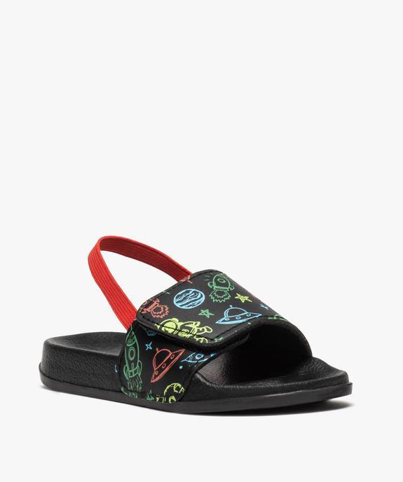 Mules de piscine garçon avec bride élastiquée  et bandeau scratch ajustable vue2 - GEMO (ENFANT) - GEMO