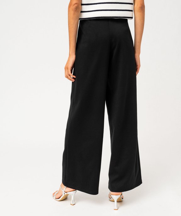 Pantalon large en maille extensible femme vue3 - GEMO(FEMME PAP) - GEMO