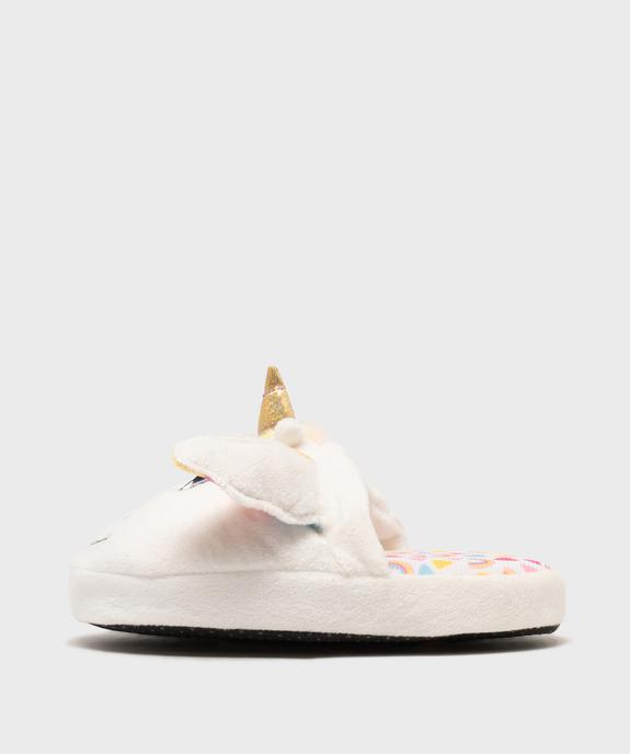 Chaussons mules motif licorne en relief fille  vue3 - GEMO (ENFANT) - GEMO