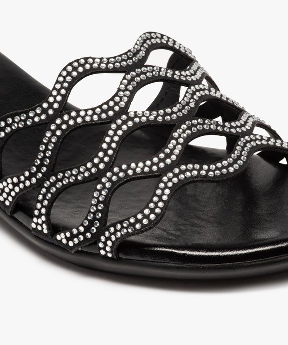 Mules femme dessus ajouré à strass et talon compensé vue6 - GEMO(URBAIN) - GEMO