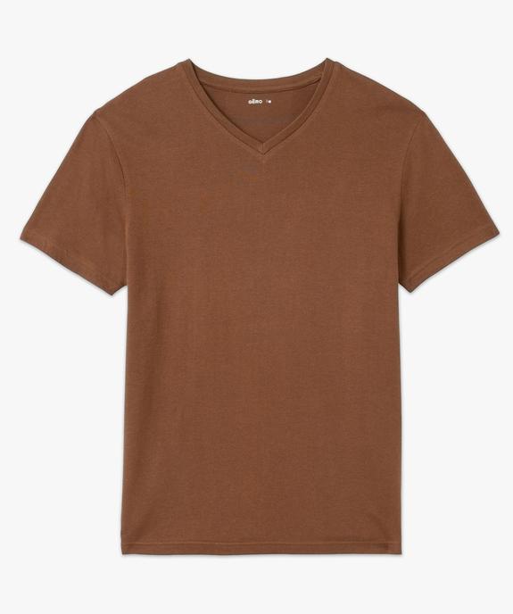 Tee-shirt à manches courtes et col V homme vue4 - GEMO 4G HOMME - GEMO