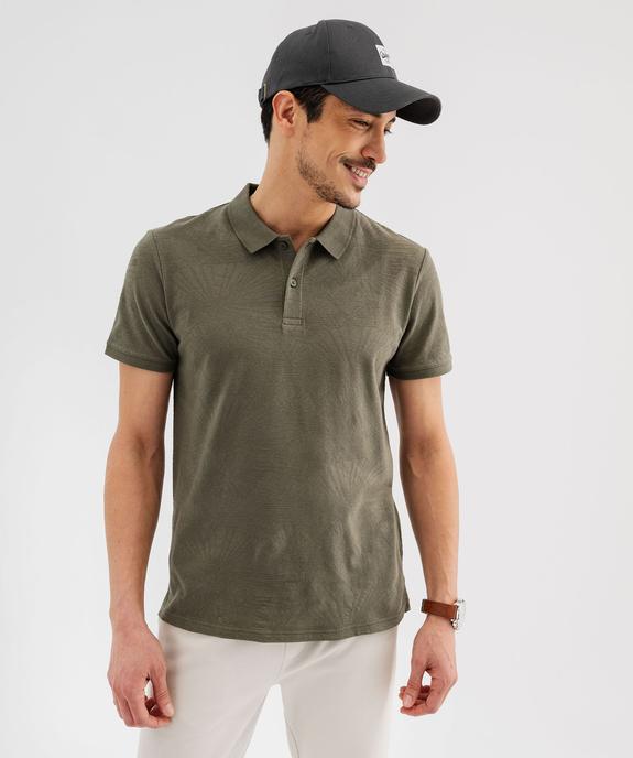 Polo manches courtes à motifs texturés homme vue1 - GEMO (HOMME) - GEMO