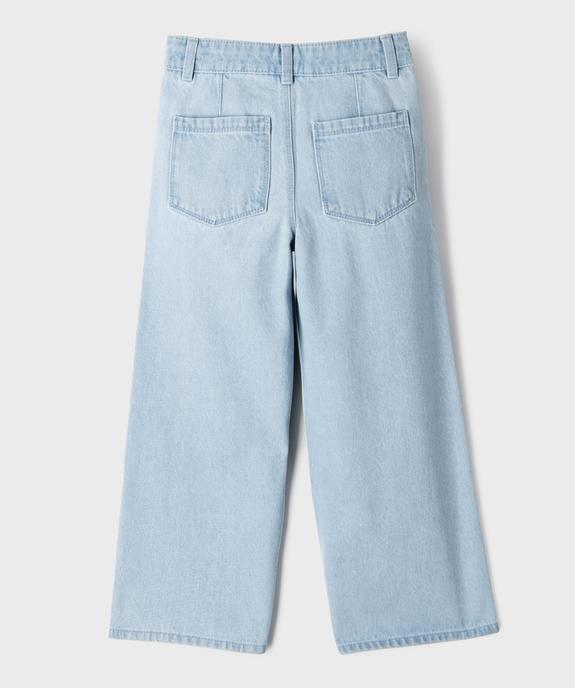 Jean wide leg à pinces avec taille ajustable fille vue3 - GEMO (ENFANT) - GEMO