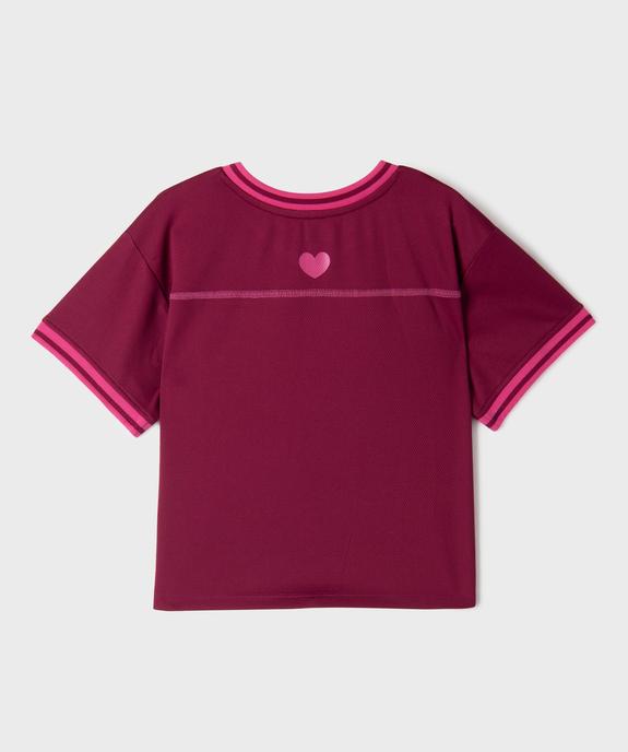 Tee-shirt de sport avec inscription girly fille vue3 - GEMO 4G FILLE - GEMO