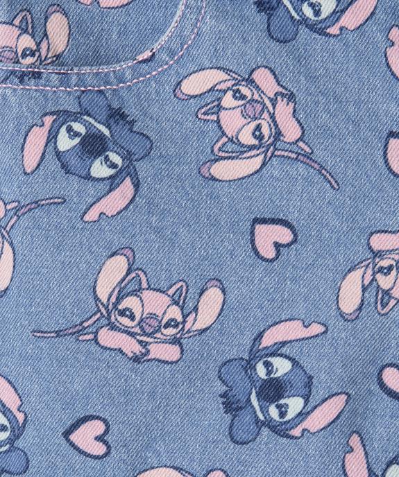 Short en jean avec motifs Stitch et Angel avec taille ajustable fille - Disney vue2 - LILO & STITCH - GEMO