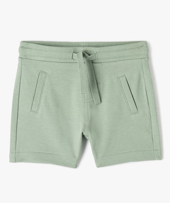 Short bébé garçon en maille avec ceinture bord-côte vue1 - GEMO(BEBE DEBT) - GEMO