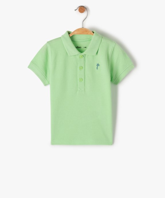 Polo bébé garçon en maille piquée avec palmier brodé vue1 - GEMO(BEBE DEBT) - GEMO