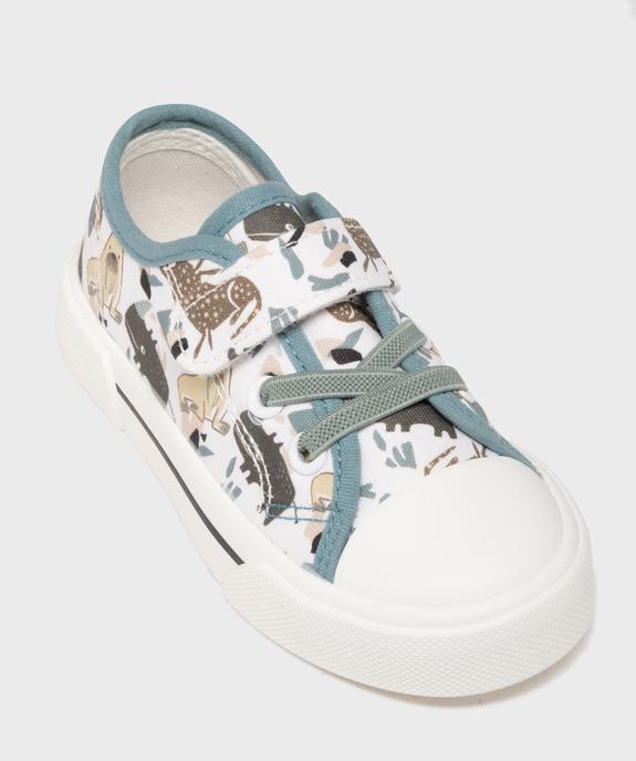 Baskets en toile imprimée à scratch garçon - Buggyshoes vue5 - BUGGY GEMO FOR GOOD - GEMO