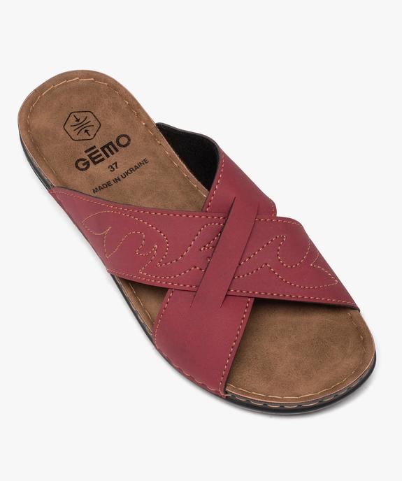Mules femme confort à larges brides croisées et détails surpiqués vue5 - GEMO (CONFORT) - GEMO