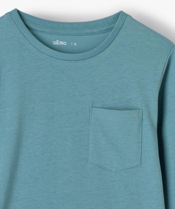 Tee-shirt à manches longues avec poche poitrine garçon vue2 - GEMO 4G GARCON - GEMO