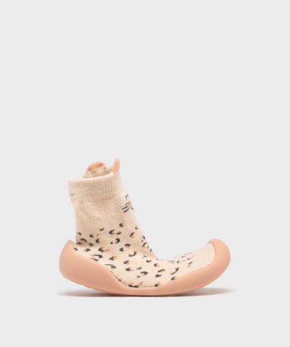 Chaussons avec tige chaussette à motif léopard bébé fille vue1 - GEMO (ENFANT) - GEMO