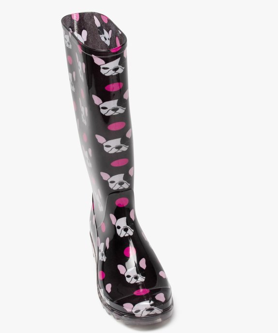 Bottes de pluie femme fantaisie imprimées chiens vue5 - GEMO (EQUIPT) - GEMO