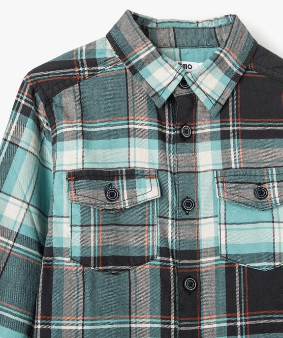 Chemise garçon à manches longues à carreaux vue2 - GEMO (ENFANT) - GEMO