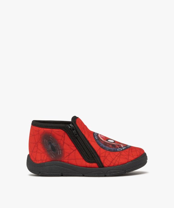 Chaussons garçon boots à zip en velours ras - Spiderman vue1 - SPIDERMAN - GEMO