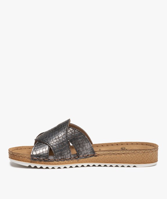 Mules femme à talon plat confort et larges brides vue3 - GEMO (CONFORT) - GEMO