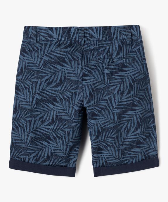 Bermuda coupe chino regular en coton imprimé garçon vue3 - GEMO (JUNIOR) - GEMO
