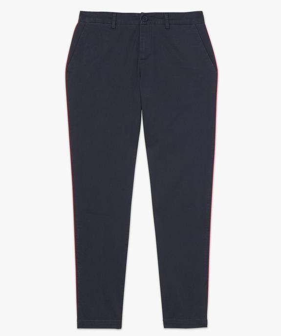 Pantalon femme en toile avec liseré coloré sur le côté vue4 - GEMO(FEMME PAP) - GEMO
