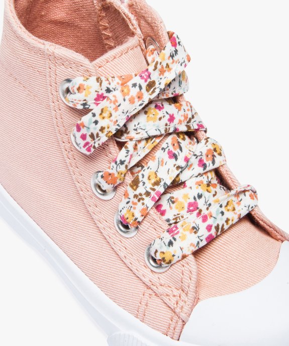 Baskets montantes fille en toile et lacets liberty vue6 - GEMO(BEBE DEBT) - GEMO