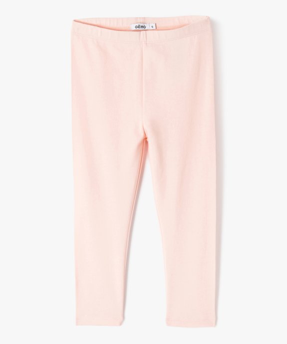 Legging 7/8ème uni à taille élastiquée fille vue1 - GEMO (ENFANT) - GEMO