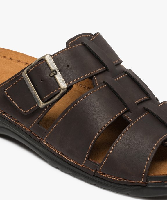 Sandales homme mules à larges brides tressées vue5 - GEMO (CASUAL) - GEMO