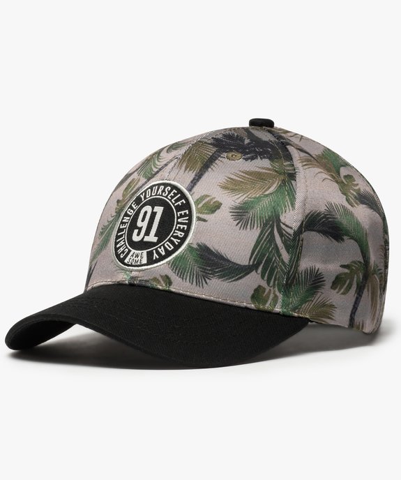 Casquette garçon motif tropical et patch à visière courbe unie vue1 - GEMO (ENFANT) - GEMO