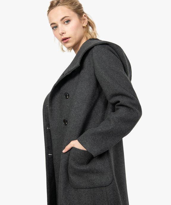 Manteau femme avec grande capuche vue2 - GEMO(FEMME PAP) - GEMO