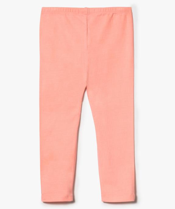Legging court fille coloris uni en coton vue2 - GEMO (ENFANT) - GEMO