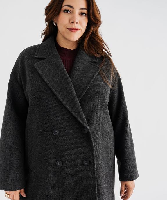 Manteau long croisé à double boutonnage et col femme grande taille vue2 - GEMO (G TAILLE) - GEMO